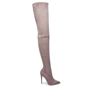 Steve Madden Dominique Grey Suede Thigh Highs